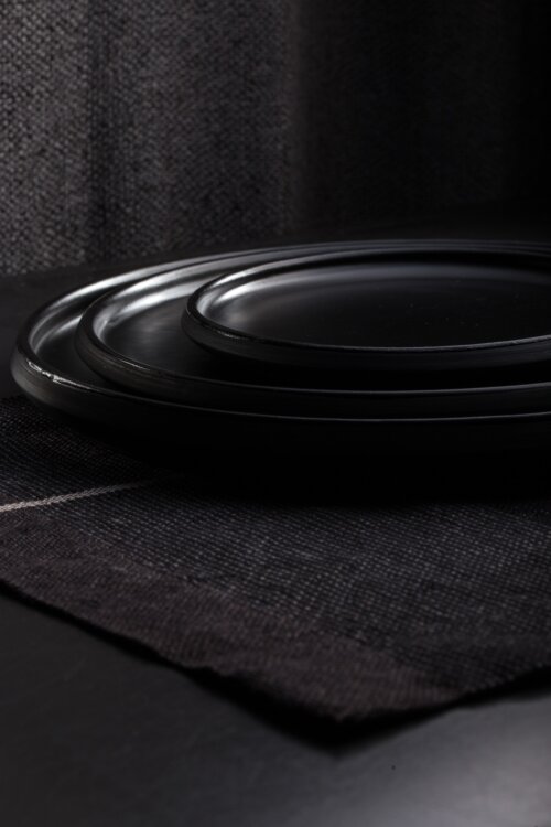 large-dinner-plate-black-ceramics-tableware